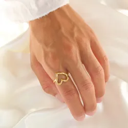 Wasserfest Herz Ring aus vergoldetem Edelstahl - OCEANA