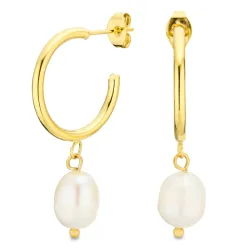 Wasserfester Perle Halbkreolen in vergoldetem Stahl - OCEANA