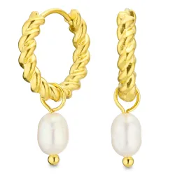 Wasserfester Perle Kreole in vergoldetem Stahl - OCEANA