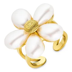 Wasserfest Perle Ring aus vergoldetem Edelstahl - OCEANA