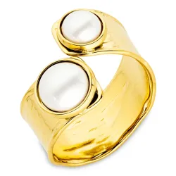 Wasserfest Perle Ring aus vergoldetem Edelstahl - OCEANA