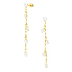 Wasserfester Perle Ohrringe in vergoldetem Stahl - OCEANA