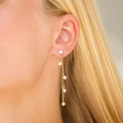 Wasserfester Perle Ohrringe in vergoldetem Stahl - OCEANA