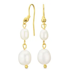 Wasserfester Perle Ohrringe in vergoldetem Stahl - OCEANA