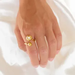 Wasserfest Ring aus vergoldetem Edelstahl - OCEANA