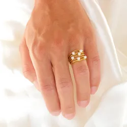 Wasserfest Perle Ring aus vergoldetem Stahl - OCEANA