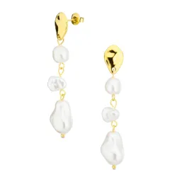 Wasserfester Perle Ohrringe in vergoldetem Stahl - OCEANA