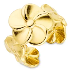 Wasserfest Blumen Ring aus vergoldetem Edelstahl - OCEANA