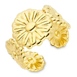 Wasserfest Blumen Ring aus vergoldetem Edelstahl - OCEANA