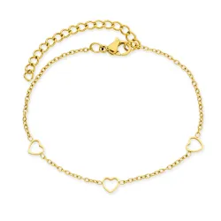 Wasserfest Herz Armband aus vergoldetem Stahl - OCEANA