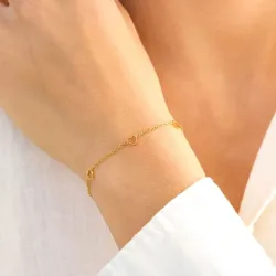 Wasserfest Herz Armband aus vergoldetem Stahl - OCEANA