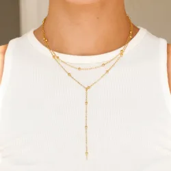 Wasserfest Halskette aus vergoldetem Stahl - OCEANA