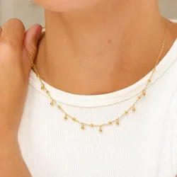 Wasserfest Kugel Halskette aus vergoldetem Stahl - OCEANA