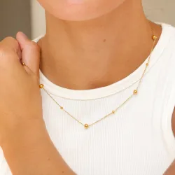 Wasserfest Kugel Halskette aus vergoldetem Stahl - OCEANA