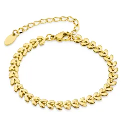 Wasserfest Blatt Armband aus vergoldetem Stahl - OCEANA