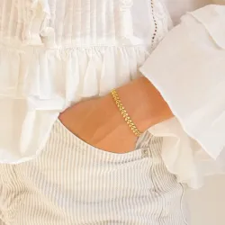 Wasserfest Blatt Armband aus vergoldetem Stahl - OCEANA