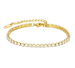 Wasserfest Zirkon Armband aus vergoldetem Stahl - OCEANA