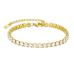 Wasserfest Zirkon Armband aus vergoldetem Stahl - OCEANA