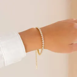 Wasserfest Zirkon Armband aus vergoldetem Stahl - OCEANA