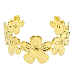 Wasserfest Blumen Armband aus vergoldetem Stahl - OCEANA