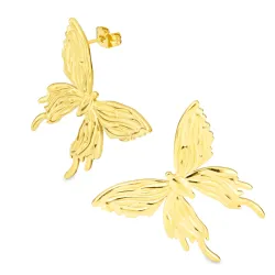 Wasserfester Schmetterlinge Ohrringe in vergoldetem Stahl - OCEANA