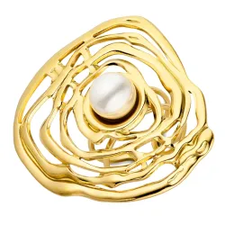 Wasserfest Perle Ring aus vergoldetem Edelstahl - OCEANA