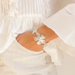 Wasserfest Blumen Armband aus Stahl - OCEANA