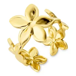 Wasserfest Blumen Ring aus vergoldetem Edelstahl - OCEANA