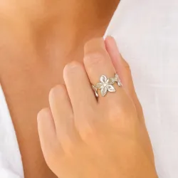 Wasserfest Blumen Ring aus Stahl - OCEANA