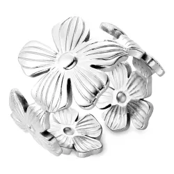 Wasserfest Blumen Ring aus Stahl - OCEANA