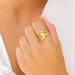 Wasserfest Ring aus vergoldetem Edelstahl - OCEANA