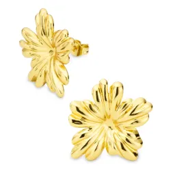 Wasserfester Blumen Ohrringe in vergoldetem Stahl - OCEANA