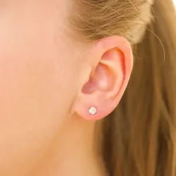4 mm Wasserfester Zirkon Solitärohrstecker in vergoldetem Edelstahl - OCEANA