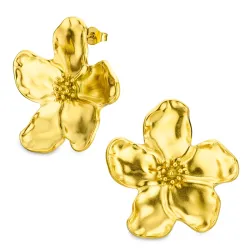 Wasserfester Blumen Ohrringe in vergoldetem Stahl - OCEANA