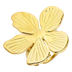 Wasserfest Blumen Ring aus vergoldetem Edelstahl - OCEANA