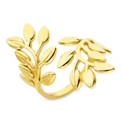 Wasserfest Blatt Ring aus vergoldetem Edelstahl - OCEANA