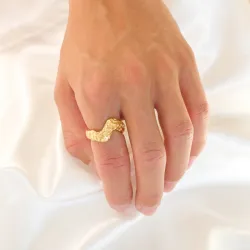 Wasserfest Ring aus vergoldetem Edelstahl - OCEANA