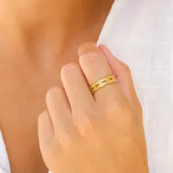 Wasserfest Ring aus vergoldetem Edelstahl - OCEANA