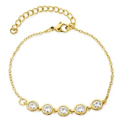 Wasserfest Zirkon Armband aus vergoldetem Stahl - OCEANA