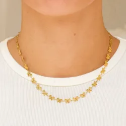 Wasserfest Schmetterling Halskette aus vergoldetem Stahl - OCEANA