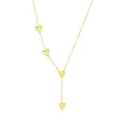 Wasserfest Herz Halskette aus vergoldetem Stahl - OCEANA