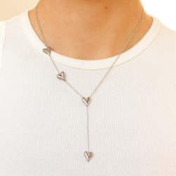 Wasserfest Herz Halskette aus Stahl - OCEANA