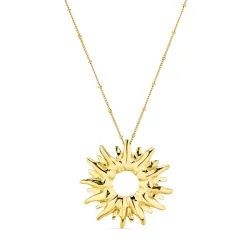 Wasserfest Sonne Halskette aus vergoldetem Stahl - OCEANA