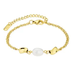 Wasserfest Perle Armband aus vergoldetem Stahl - OCEANA