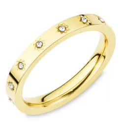 Wasserfest Zirkon Ring aus vergoldetem Stahl - OCEANA