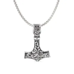 Wasserfest Thors Hammer Halskette aus Stahl - OCEANA
