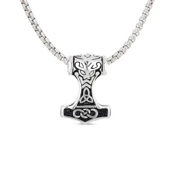 Wasserfest Thors Hammer Halskette aus Stahl - OCEANA