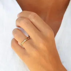 Wasserfest Zirkon Ring aus vergoldetem Stahl - OCEANA