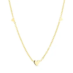 Wasserfest Herz Halskette aus vergoldetem Stahl - OCEANA