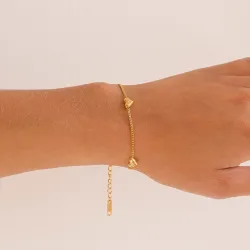 Wasserfest Herz Armband aus vergoldetem Stahl - OCEANA